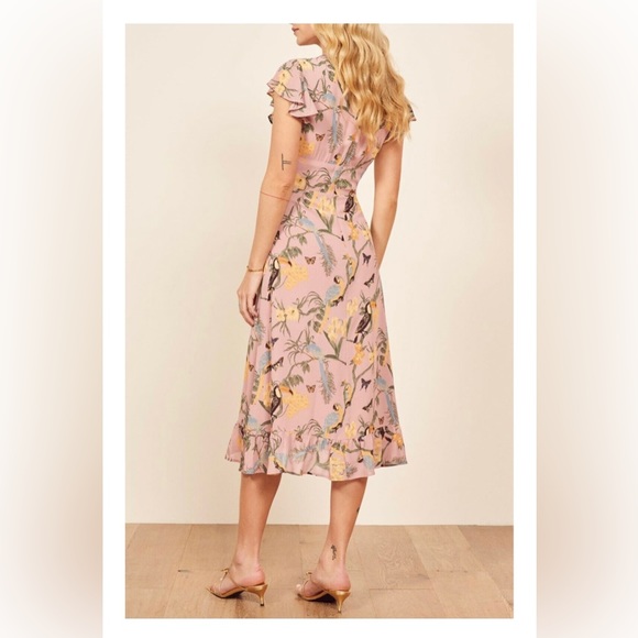 Reformation - Riegan midi dress conga print with ruffles - Picture 2 of 5